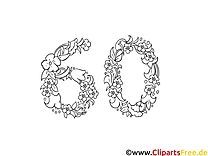 60 ans clip art gratuit – Invitations à colorier