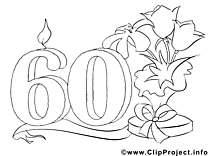 60 ans clipart gratuit – Invitations à colorier