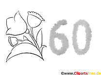 60 ans illustration – Invitations à colorier