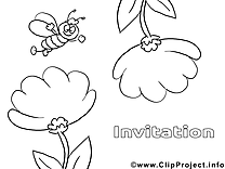 Abeille clip art – Invitations image à colorier