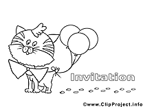 Ballons image – Coloriage invitations illustration