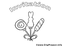 Bonbons dessin – Coloriage invitations à télécharger