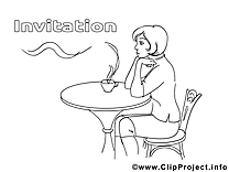 Café image à télécharger – Invitations à colorier