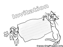 Chats images – Invitations gratuit à imprimer