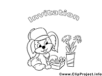 Chien illustration – Invitations à colorier