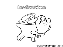 Chien illustration – Invitations à imprimer