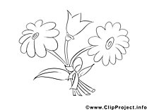 Clipart fleurs – Invitations dessins à colorier