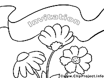 Coloriage fleur invitations image à télécharger