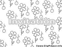 Coloriage fleurs invitations illustration à télécharger