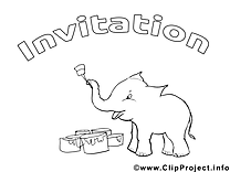 Éléphant images gratuites – Invitations à colorier