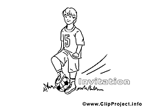 Footballeur clip art – Invitations image à colorier