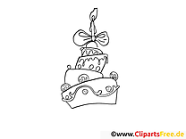 Gâteau clip art gratuit – Invitations à colorier