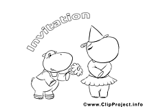 Hippopotames images – Invitations à imprimer