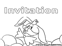 Lapin illustration – Coloriage invitations cliparts