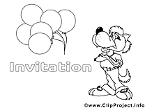 Loup clip arts – Invitations à imprimer