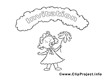 Petite fille illustration – Invitations à imprimer