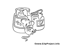 Souris confiture clipart – Invitations dessins à colorier