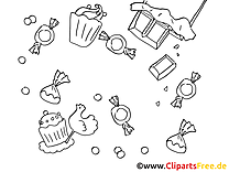 Sucrerie clipart – Invitations dessins à colorier