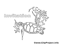 Tortue dessin à télécharger – Invitations à colorier