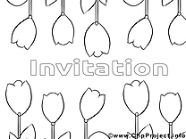 Tulipes images gratuites – Invitations à colorier