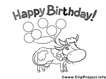 Vache clipart gratuit – Invitations à colorier