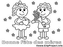 Fille image – Coloriage journée des femmes illustration