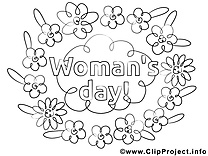 Fleurs clipart – Journée des femmes dessins à colorier