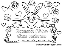 Lapin image – Journée des femmes images à colorier