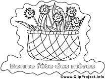 Panier clip art – Journée des femmes à colorier