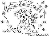 Tigre illustration – Coloriage journée des femmes cliparts