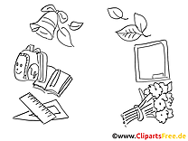 Clip art objets – École image à colorier