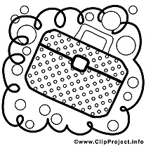 Coloriage cartable école image à télécharger gratuite