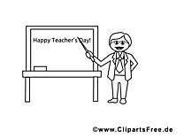 Enseignant clipart gratuit – École à colorier