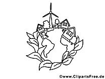 Village clipart – École dessins à colorier