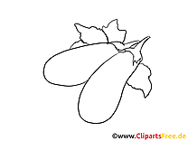 Aubergines illustration – Coloriage légumes cliparts