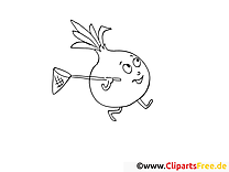 Oignon clipart – Légumes dessins à colorier