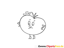 Tomate clipart gratuit – Légumes à colorier