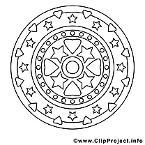 Clip art gratuit mandalas à colorier