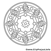 Coloriage clipart gratuit mandalas à colorier