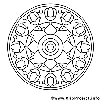 Coloriage mandalas illustration à télécharger