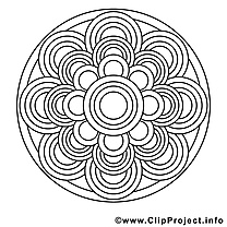 Mandalas clip art  image à colorier