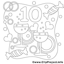 10 ans dessin – Coloriage mariage à télécharger