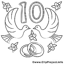 10 ans image – Coloriage mariage illustration