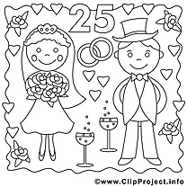 25 ans illustration – Mariage à imprimer