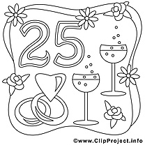 25 ans image gratuite – Mariage à imprimer