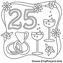 25 ans image gratuite – Mariage à imprimer