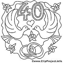 40 ans image – Coloriage mariage illustration