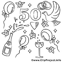 50 ans clip art gratuit – Mariage à imprimer