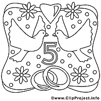 5 ans dessin – Coloriage mariage à télécharger