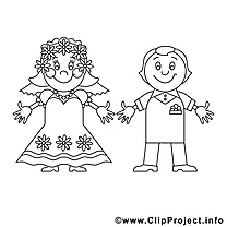 Couple marié illustration – Mariage à imprimer